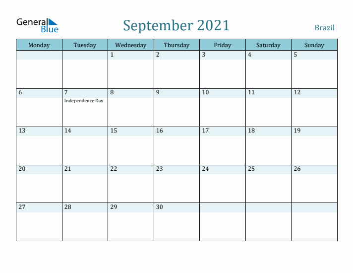 September 2021 Calendar with Holidays