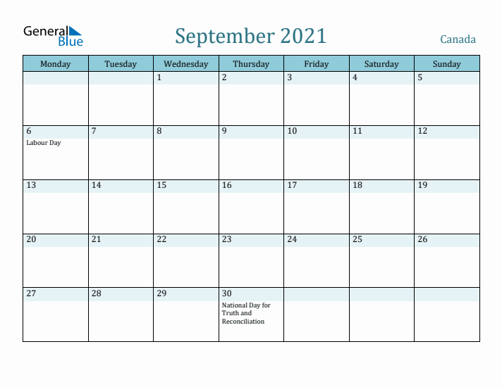 September 2021 Calendar with Holidays