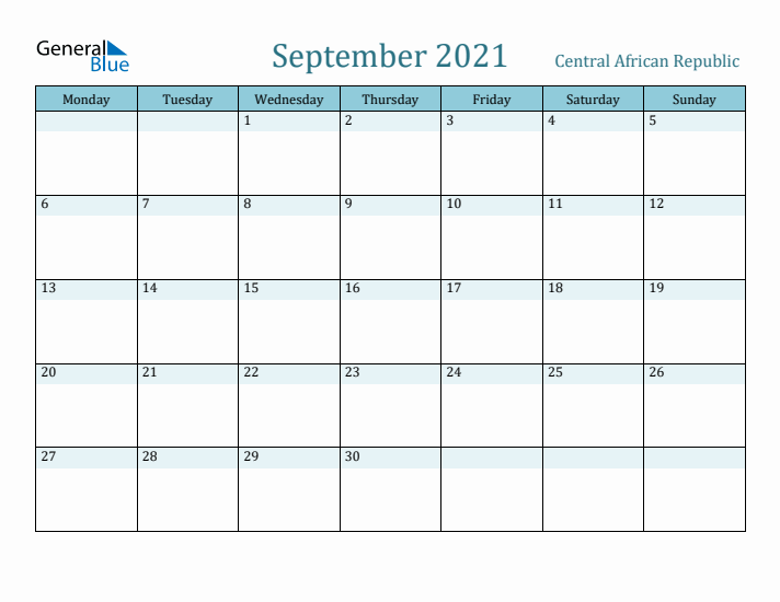 September 2021 Calendar with Holidays