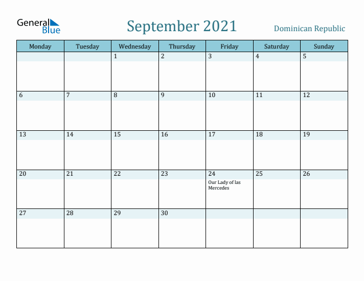 September 2021 Calendar with Holidays