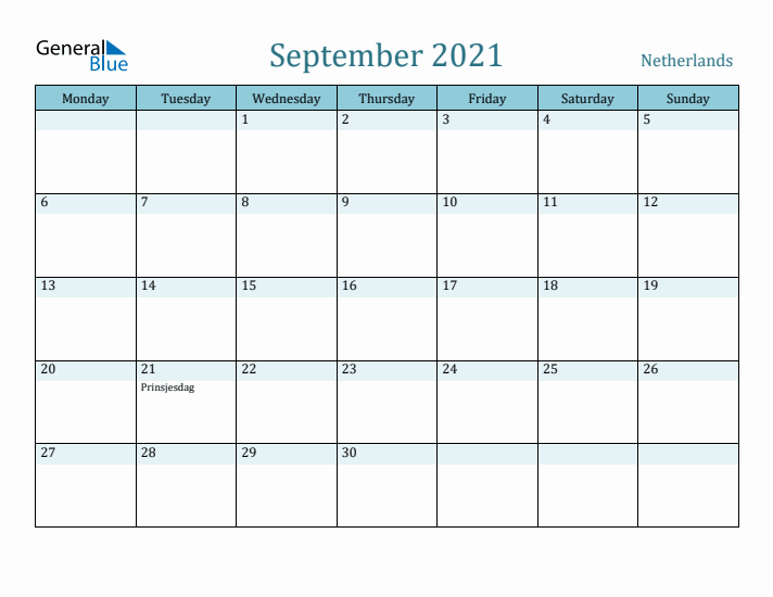 September 2021 Calendar with Holidays