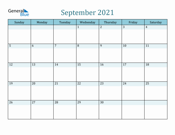 September 2021 Printable Calendar