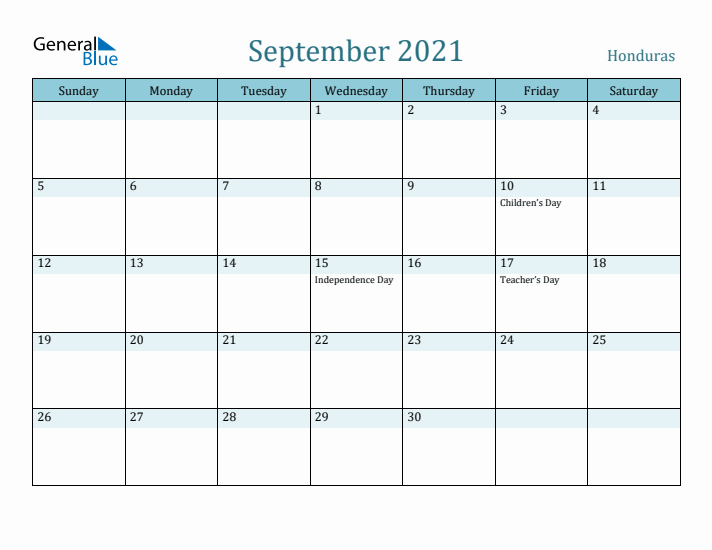 September 2021 Calendar with Holidays