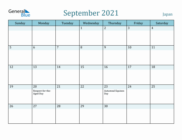 September 2021 Calendar with Holidays