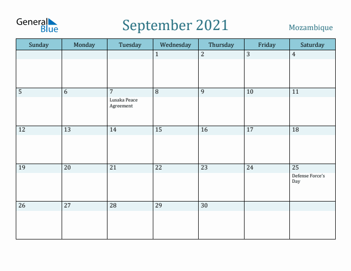 September 2021 Calendar with Holidays