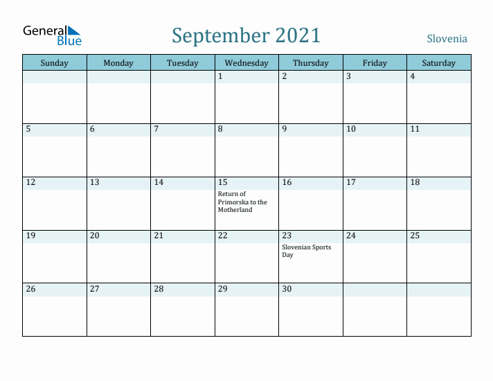 September 2021 Calendar with Holidays