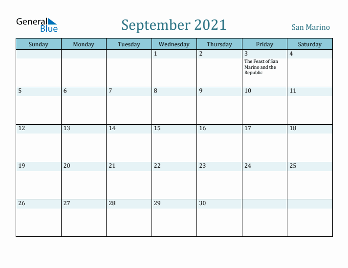 September 2021 Calendar with Holidays