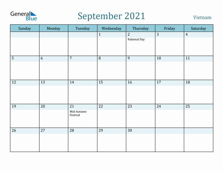 September 2021 Calendar with Holidays