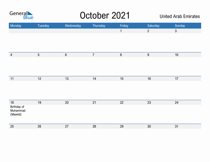 Fillable October 2021 Calendar