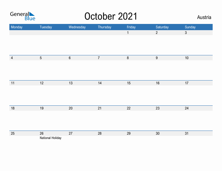 Fillable October 2021 Calendar