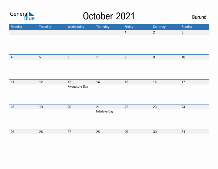 Fillable October 2021 Calendar