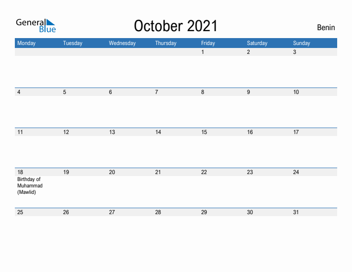 Fillable October 2021 Calendar