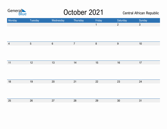 Fillable October 2021 Calendar