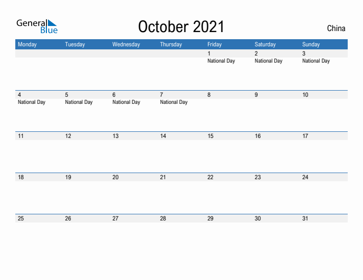 Fillable October 2021 Calendar