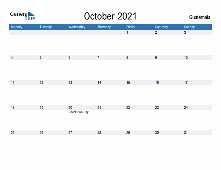 Fillable October 2021 Calendar