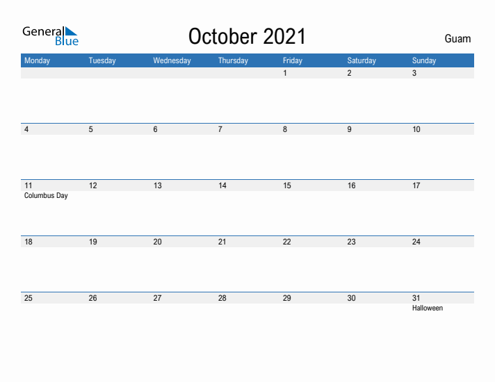 Fillable October 2021 Calendar