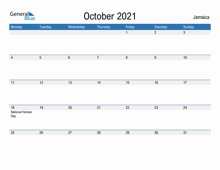 Fillable October 2021 Calendar