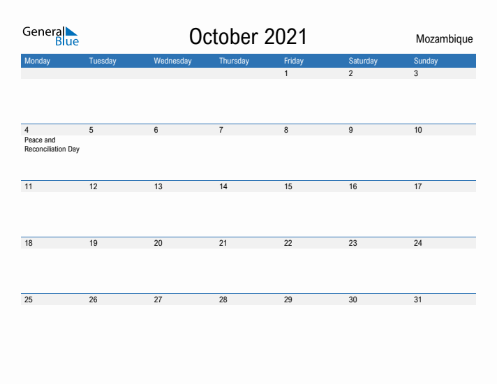 Fillable October 2021 Calendar