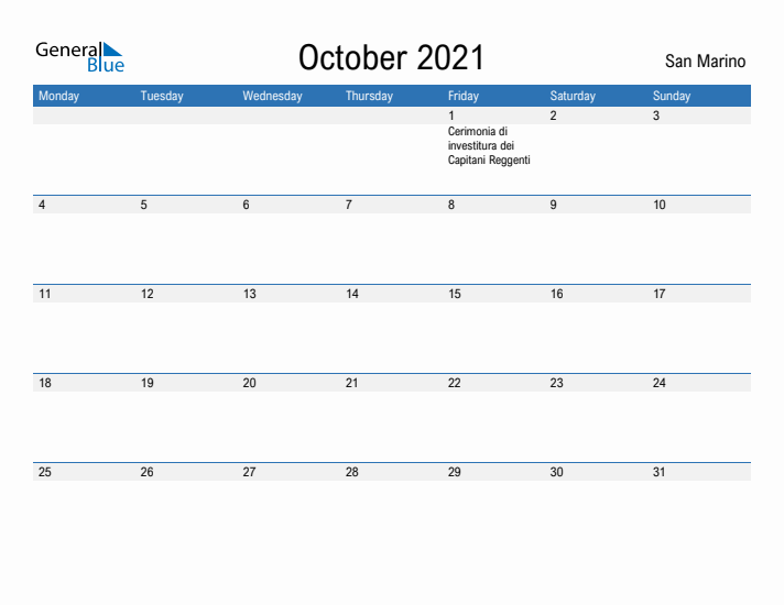 Fillable October 2021 Calendar