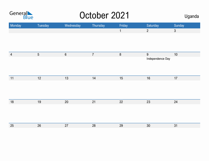 Fillable October 2021 Calendar