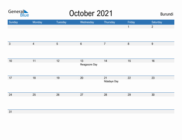 Fillable October 2021 Calendar