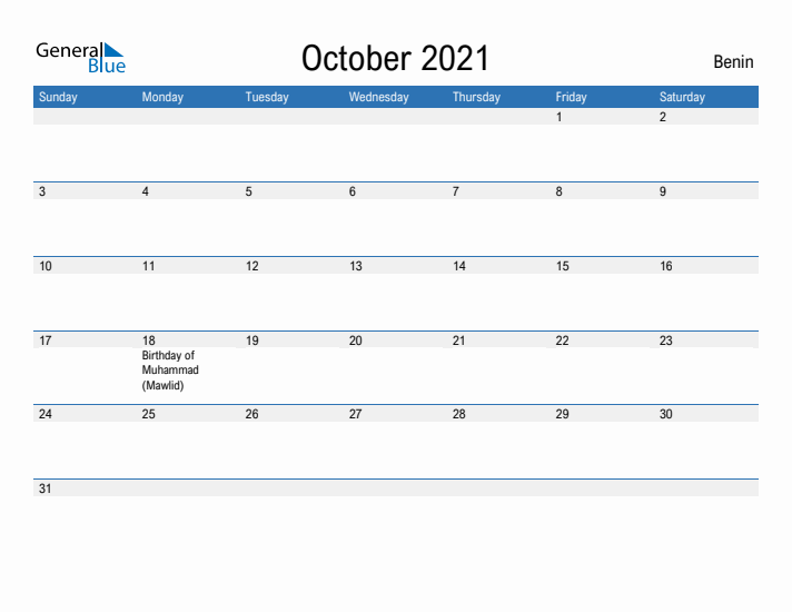 Fillable October 2021 Calendar