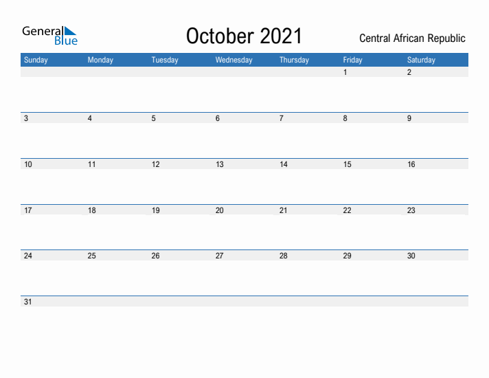 Fillable October 2021 Calendar