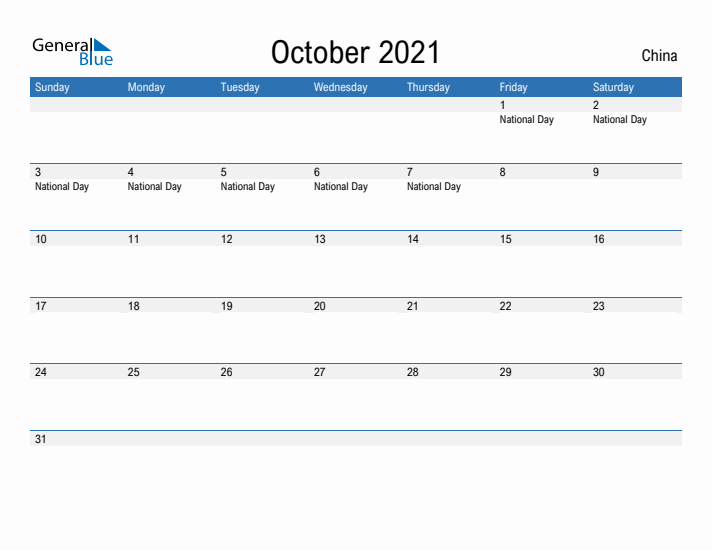 Fillable October 2021 Calendar