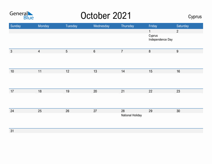 Fillable October 2021 Calendar