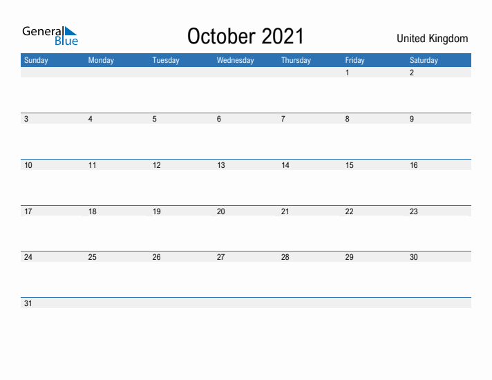 Fillable October 2021 Calendar