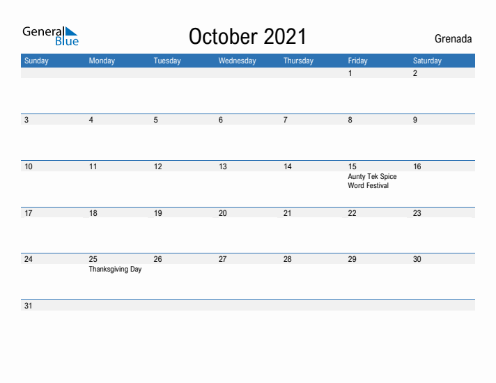 Fillable October 2021 Calendar