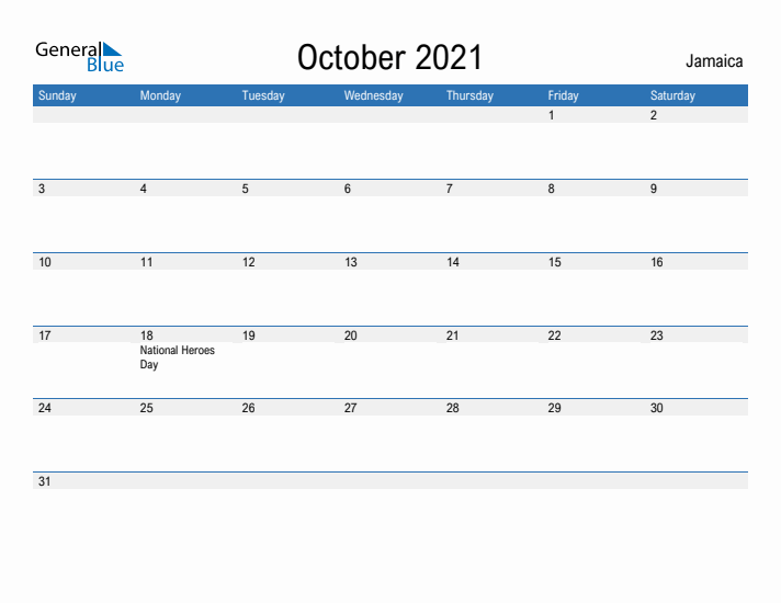 Fillable October 2021 Calendar