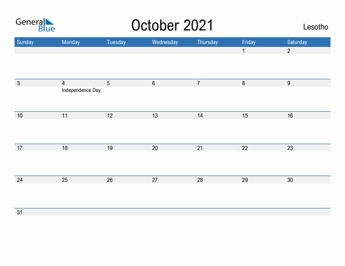 Fillable October 2021 Calendar