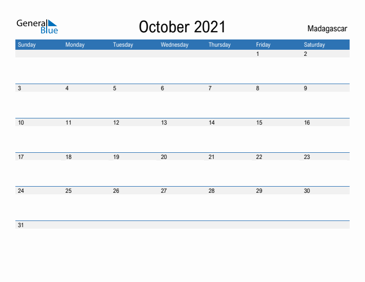 Fillable October 2021 Calendar