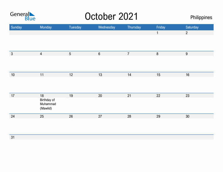 Fillable October 2021 Calendar