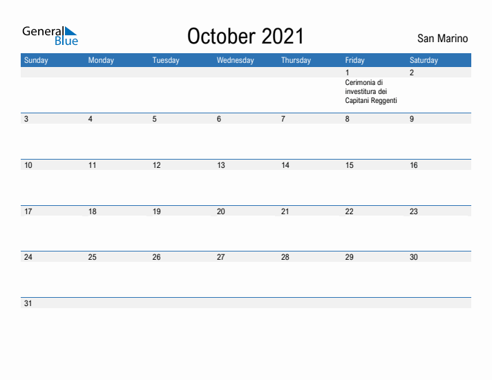 Fillable October 2021 Calendar