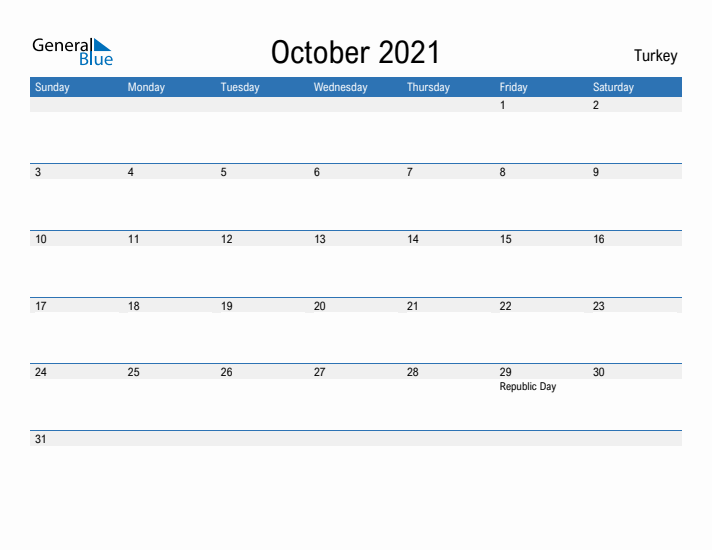 Fillable October 2021 Calendar