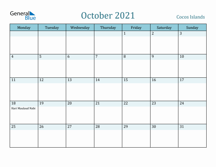 October 2021 Calendar with Holidays