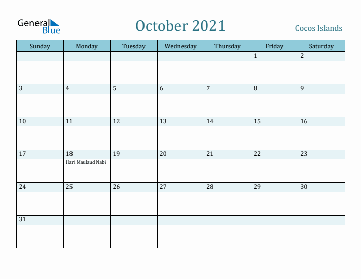 October 2021 Calendar with Holidays