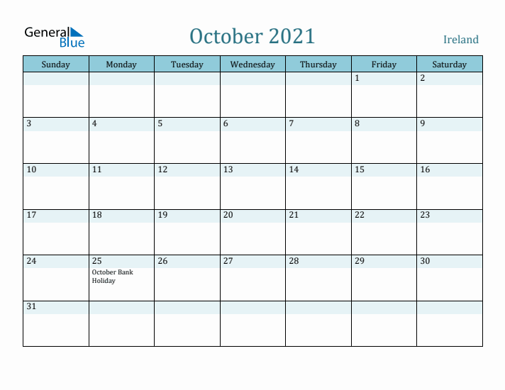 October 2021 Calendar with Holidays