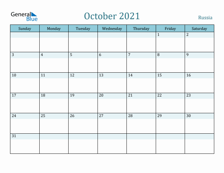 October 2021 Calendar with Holidays