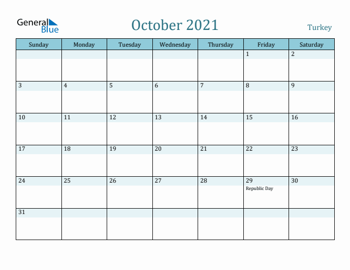 October 2021 Calendar with Holidays