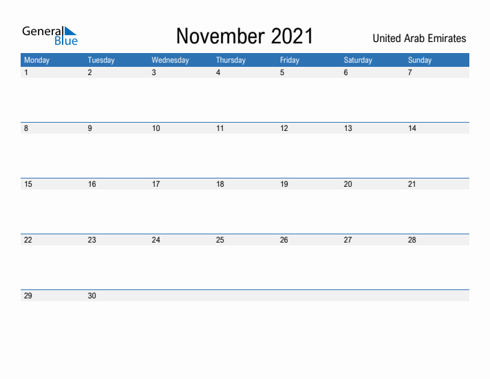 Fillable November 2021 Calendar