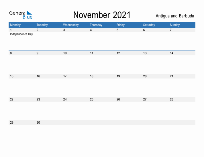 Fillable November 2021 Calendar