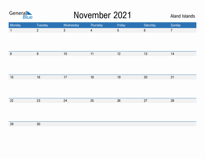 Fillable November 2021 Calendar