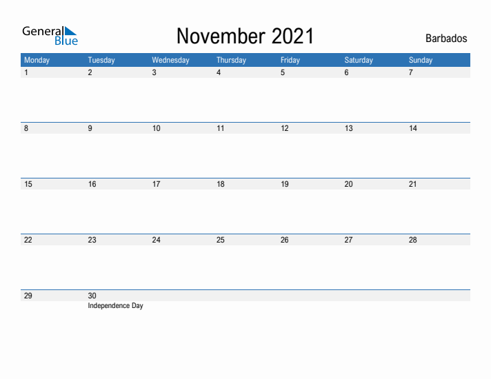 Fillable November 2021 Calendar