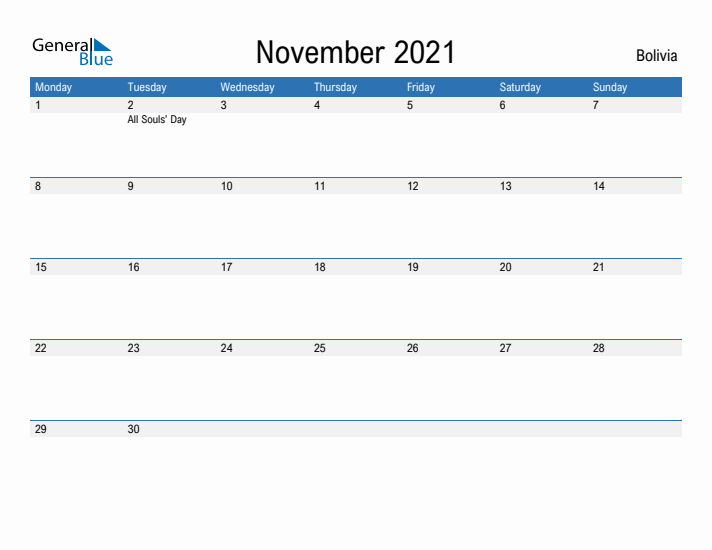 Fillable November 2021 Calendar