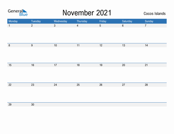 Fillable November 2021 Calendar