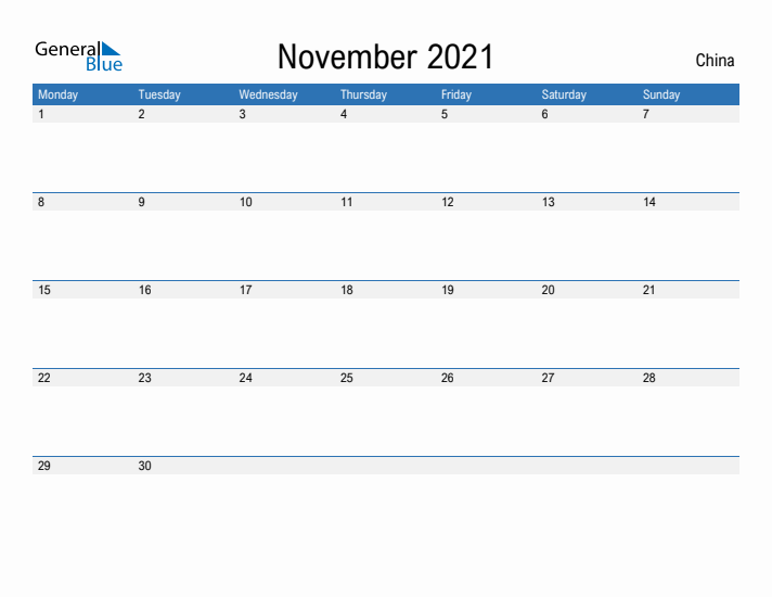 Fillable November 2021 Calendar