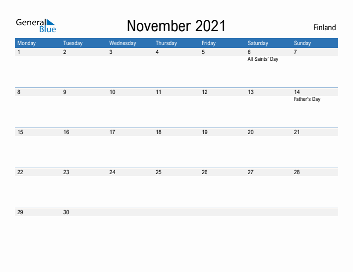 Fillable November 2021 Calendar